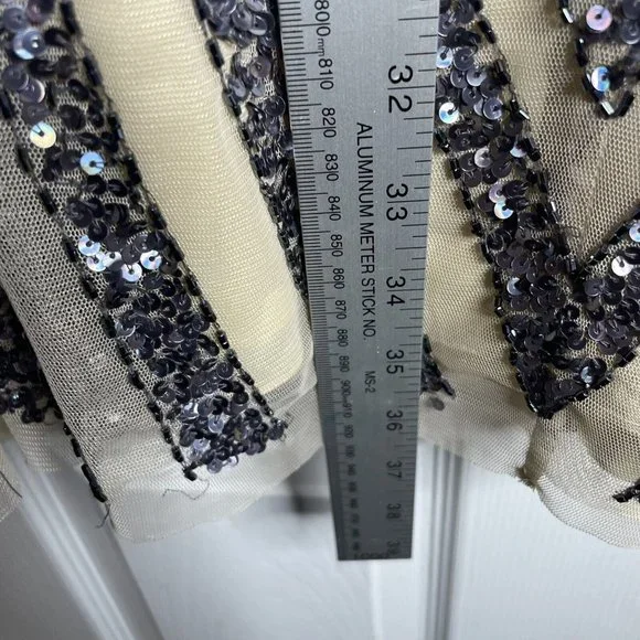 Basix Black Label Sequin Beaded Sleeveless Mini Dress Size 4 Cocktail Formal - Picture 7 of 9